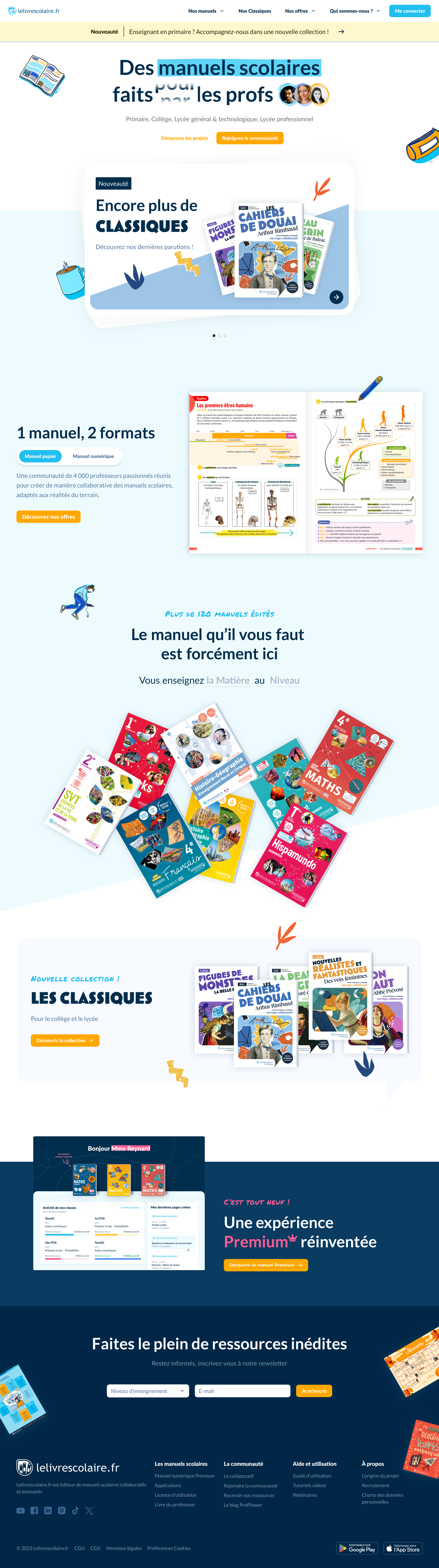 Lelivrescolaire : des manuels scolaires pour et par les professeurs.